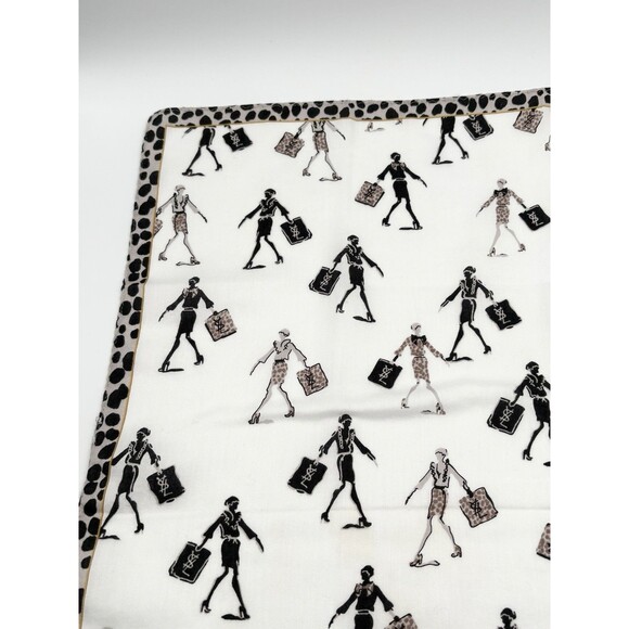 YSL Yves Saint Laurent Leopard Print Scarf Girl w/ Shopping Bag Artwork Y2K - Picture 6 of 10